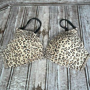 VICTORIA'S SECRET Women's 34C Bra No Wire Padded Animal Print Leopard Cheetah